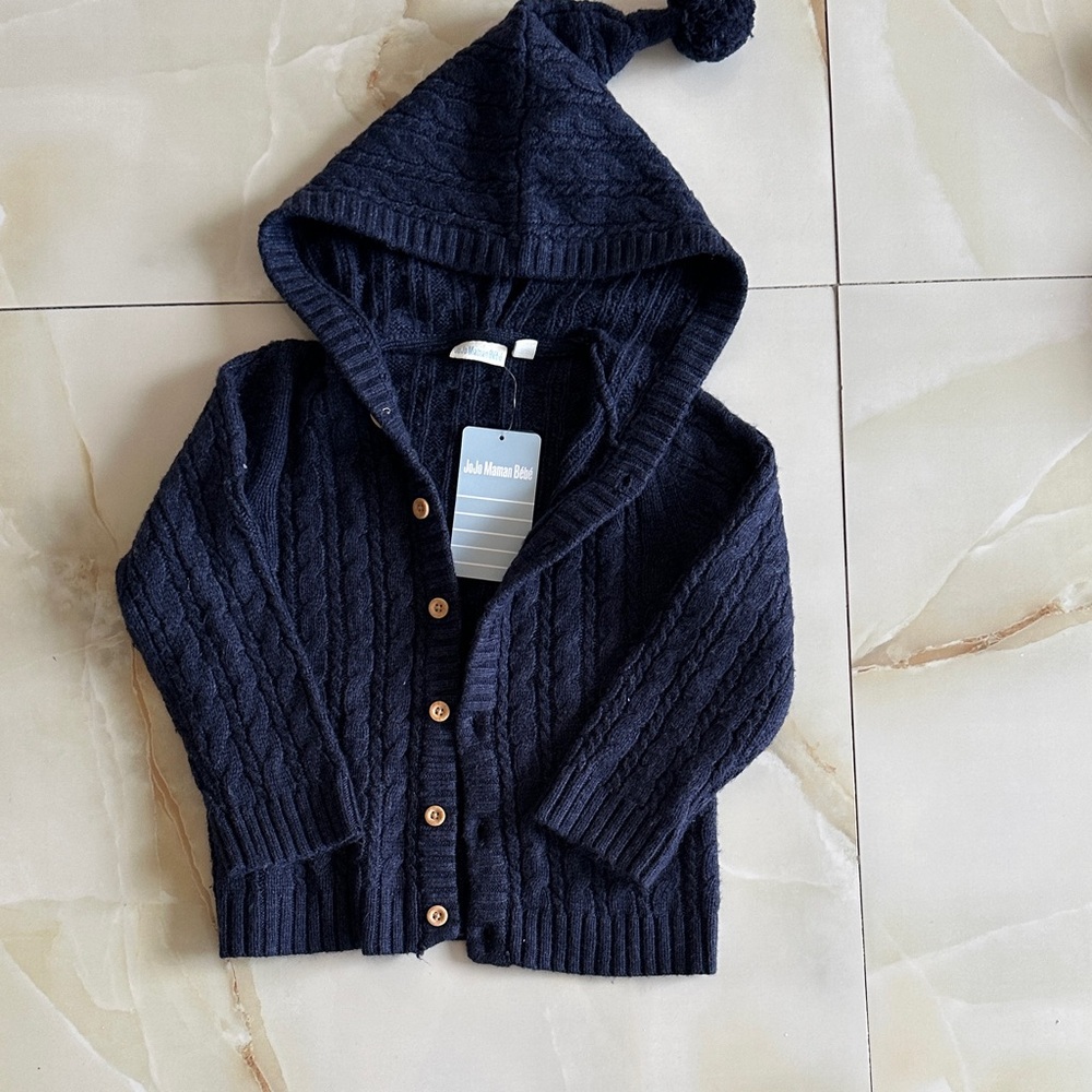 JoJo Maman Bebe Dark Blue Knit Cardigan